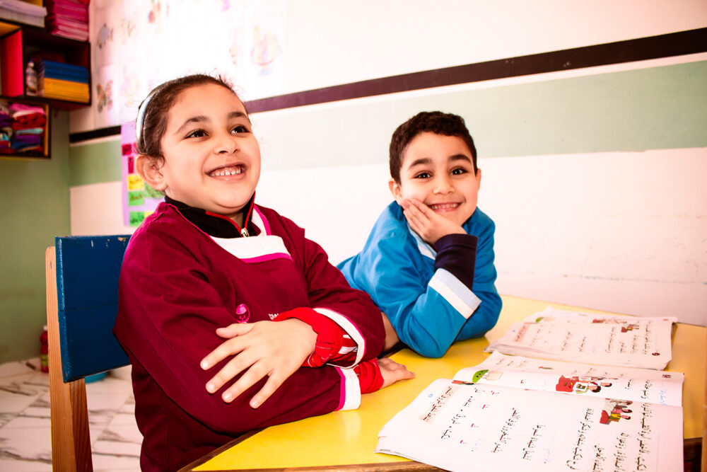 Atelier d'écriture créative en arabe — élèves en classe